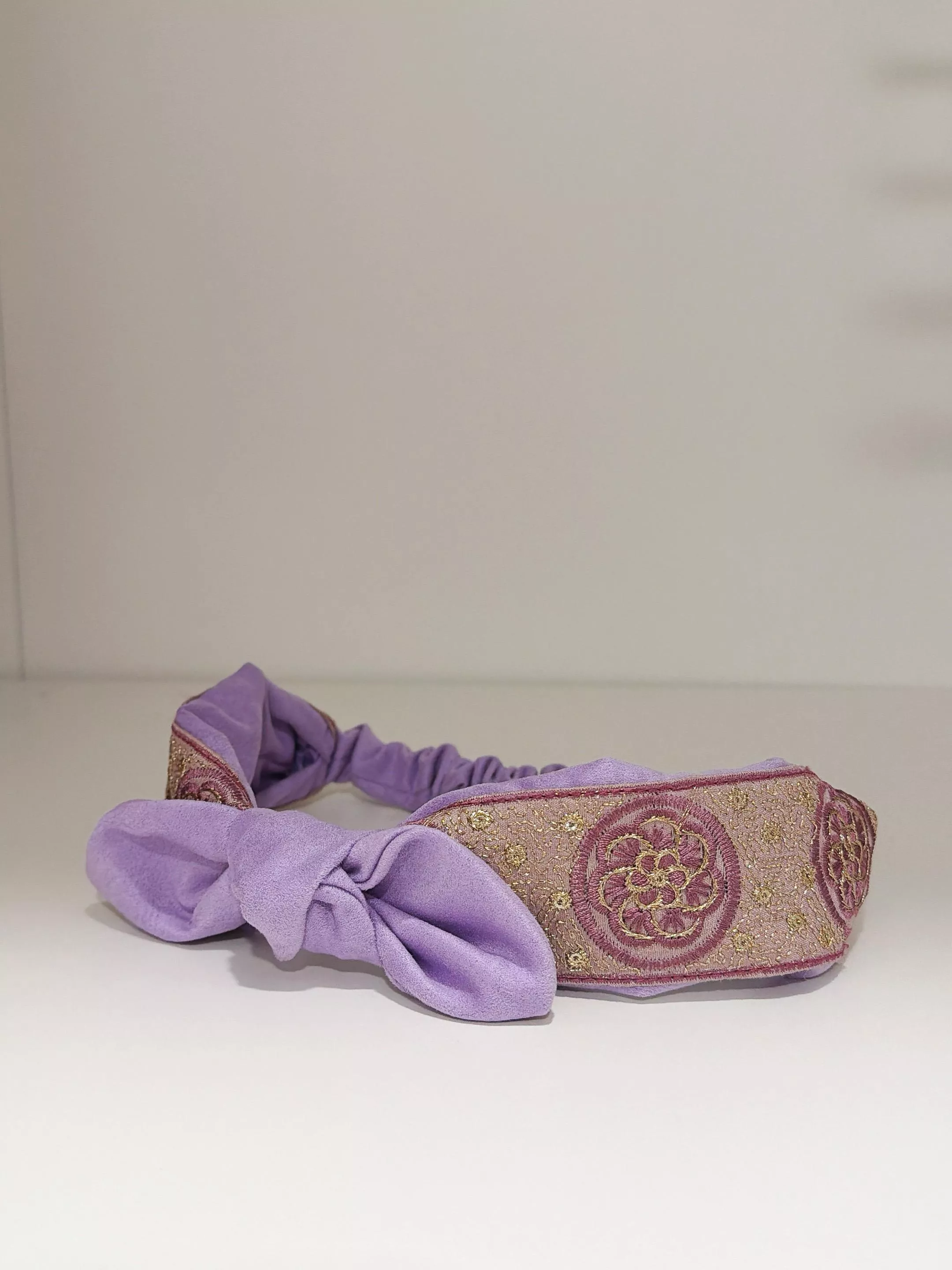 紫紋浮章｜小蝴蝶結鬆緊髮帶