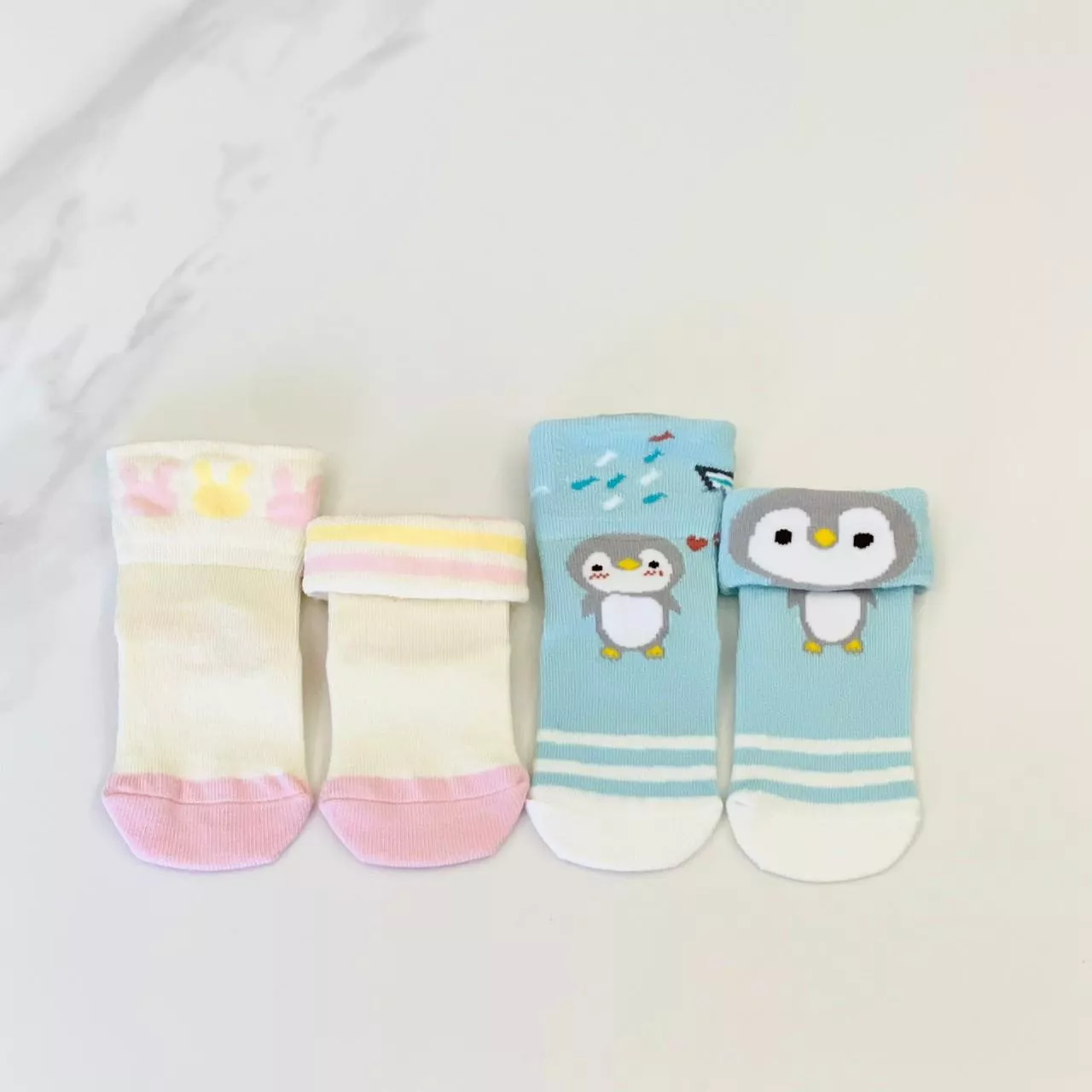小企鵝探險隊+Bunny Bunny 2入組（1~3Y）（獨家寬口抗菌襪）