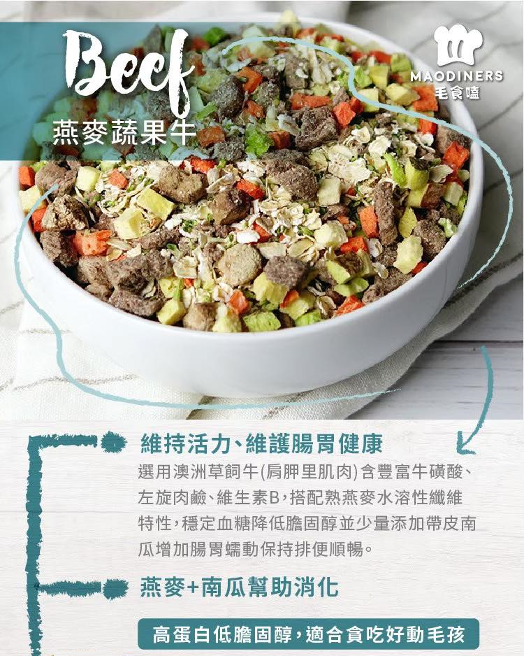【毛食嗑 Maodiners 凍乾鮮食】鮮食 冷凍乾燥 牛肉 雞肉 羊肉 還原 台灣 狗飼料 狗 飼料 250g