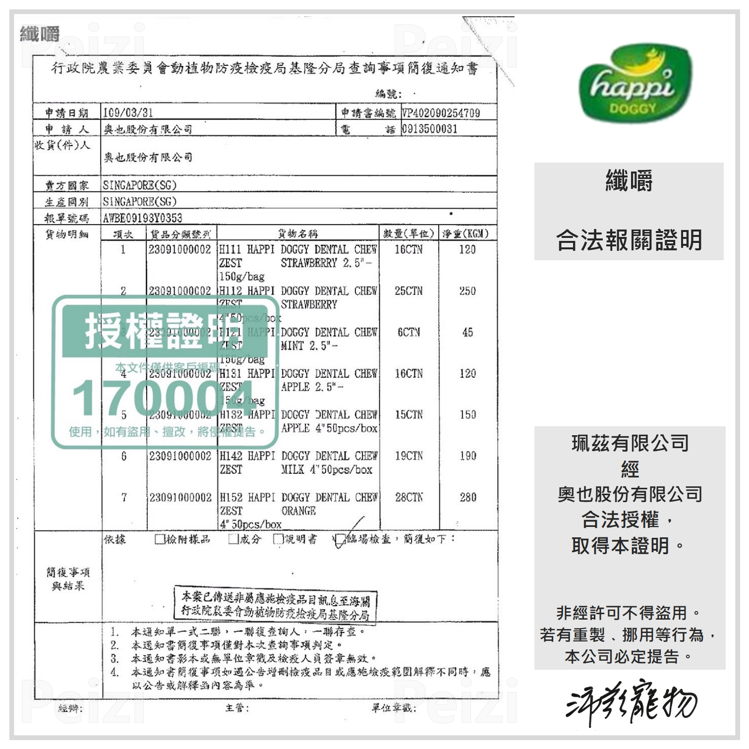 【纖嚼 Happi Doggy 無穀健齒棒】益口好牙 袋裝 潔牙棒 潔牙骨 新加坡製 狗零食 狗 零食 150g