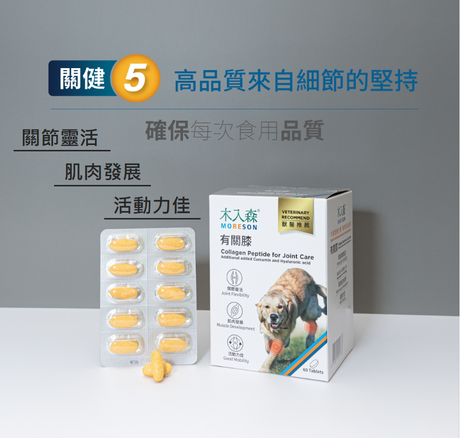 【木入森 MORESON 犬用保健品】珍心動 有關膝 好眼力 變不臭 膚立好 D藻鈣 台灣 狗 保健品