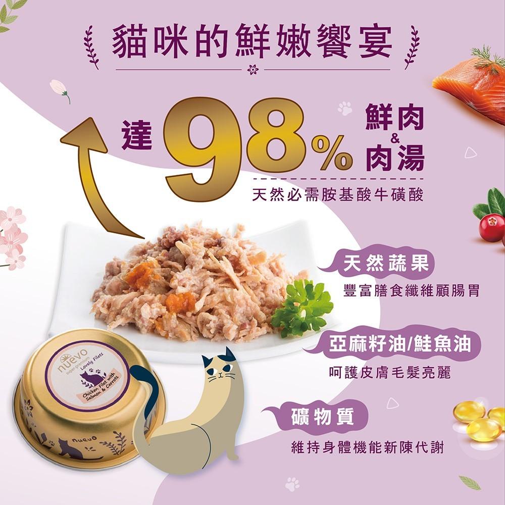 【半箱 新歡 nuevo 貓用嬌嫩主食餐盒 85g】無穀 鮮肉 鮭魚 雞肉 德國 主食罐 貓罐 貓 罐