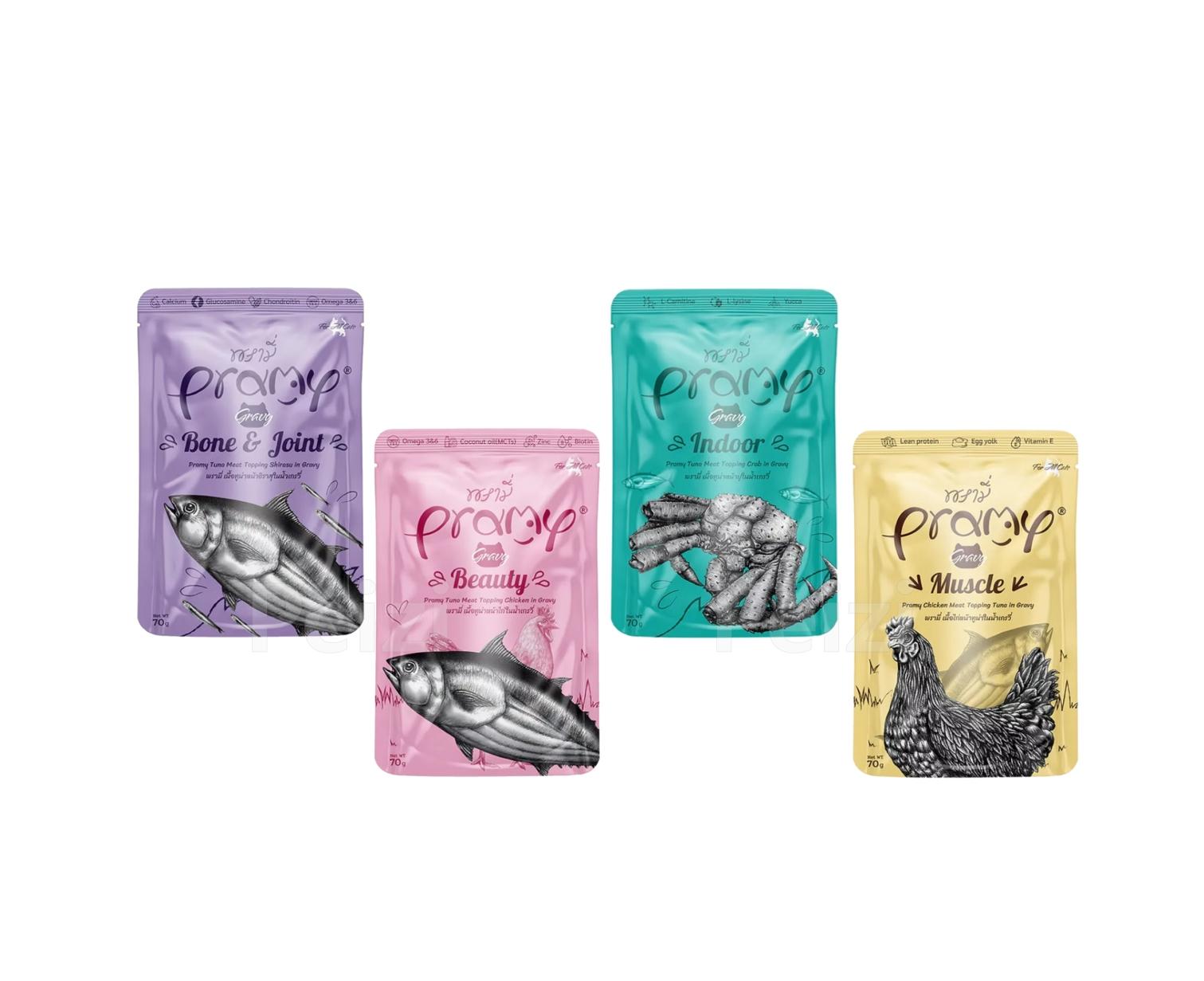 【普拉 Pramy 貓用經典餐包 70g】無穀 雞肉 鮪魚 吻仔魚 餐包 泰國 副食罐 貓罐 貓 罐