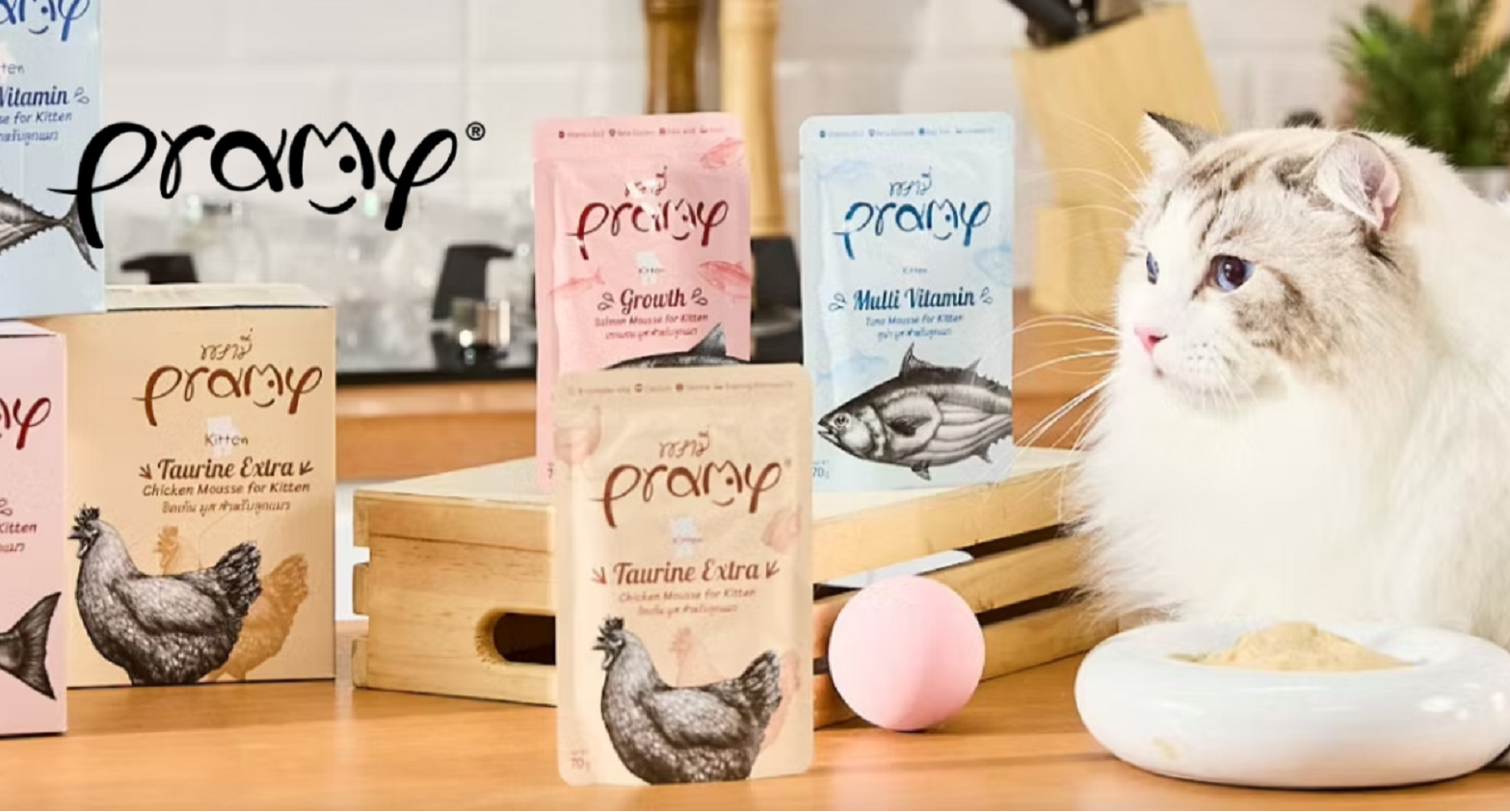 【普拉 Pramy 貓用經典餐包 70g】無穀 雞肉 鮪魚 吻仔魚 餐包 泰國 副食罐 貓罐 貓 罐