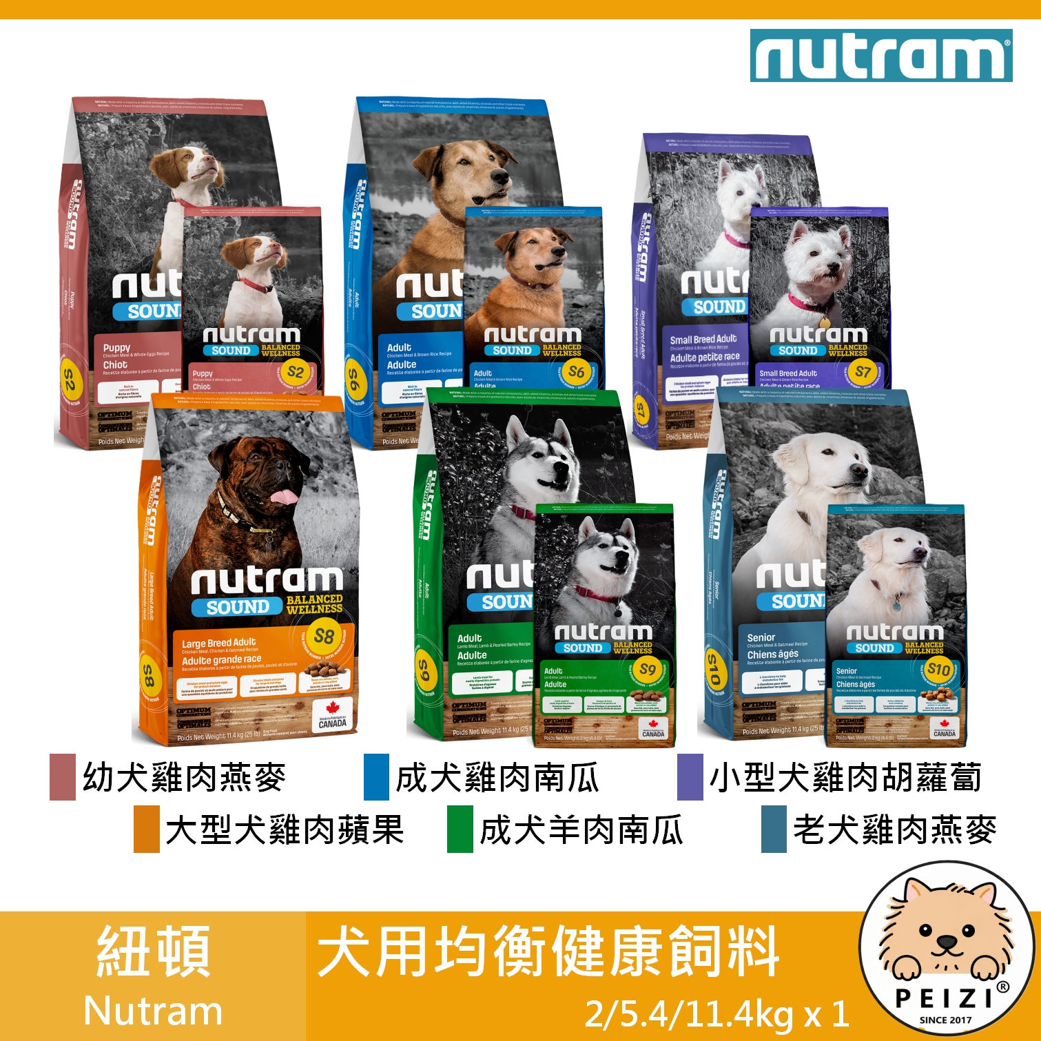 【紐頓 Nutram 犬用均衡健康飼料 2kg 5.4kg 11.4kg】S6 S7 S9 S10 加拿大 狗飼料