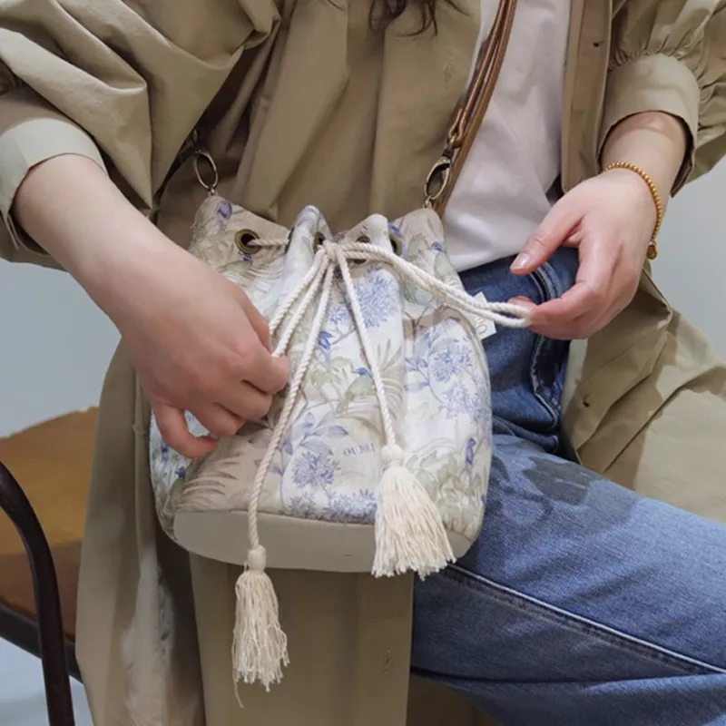 清新印花水桶小包