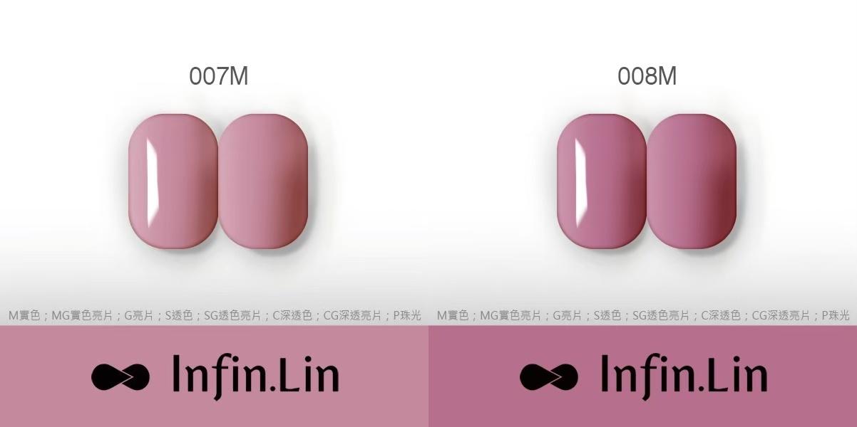 Infin.Lin 彩色甲油膠（色號001M～025M）