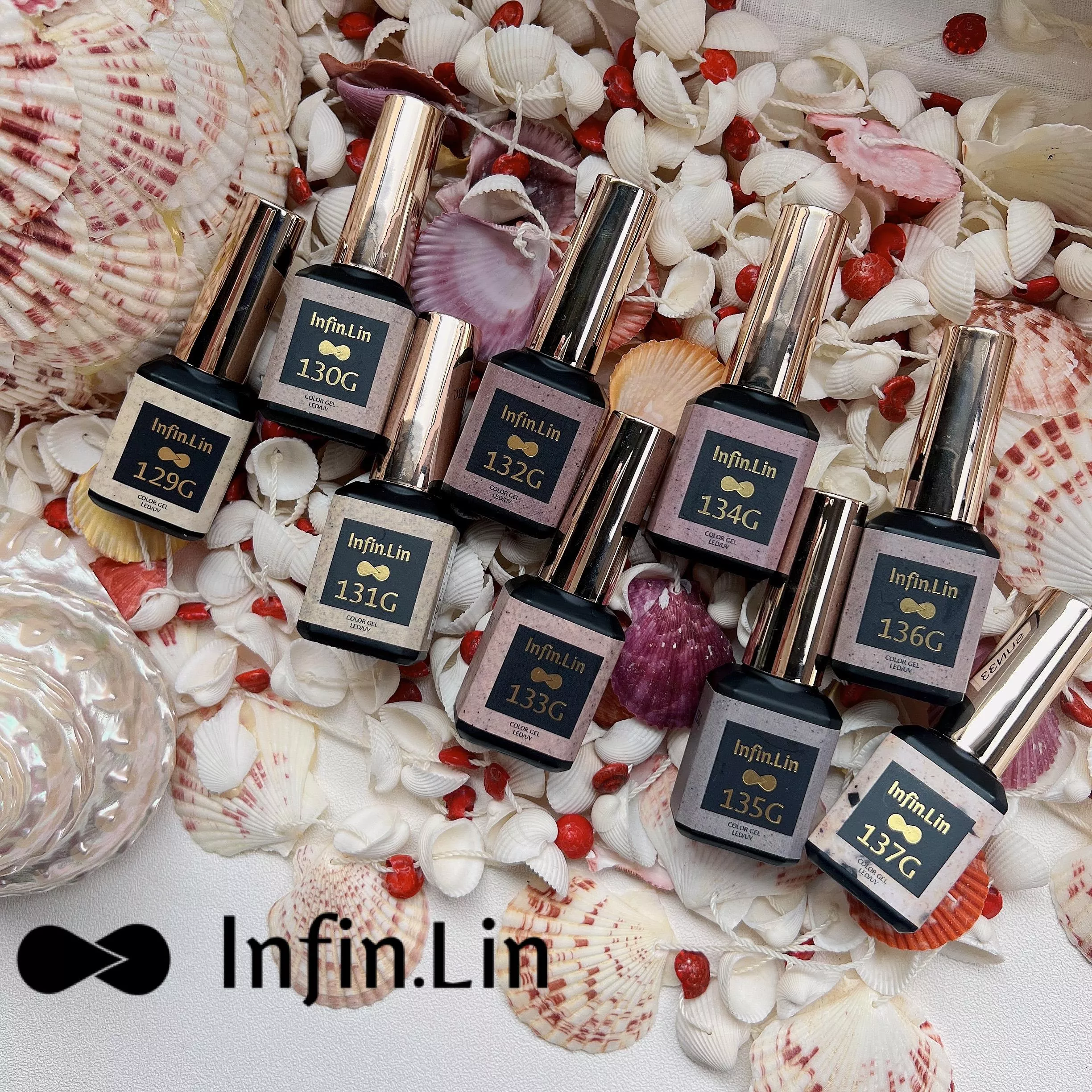 Infin.Lin 彩色甲油膠 砂糖系列（色號129G～137G）