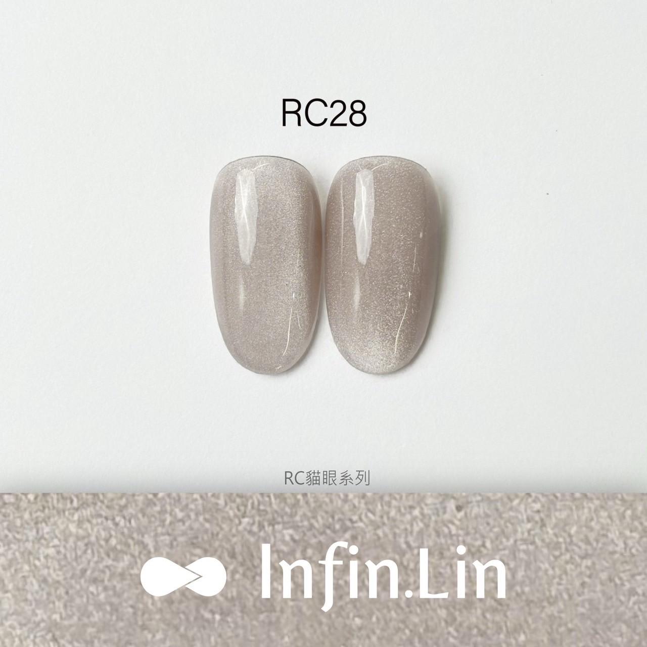 Infin.Lin 彩色甲油膠 薄紗瓷白貓眼系列（色號RC28～RC33）