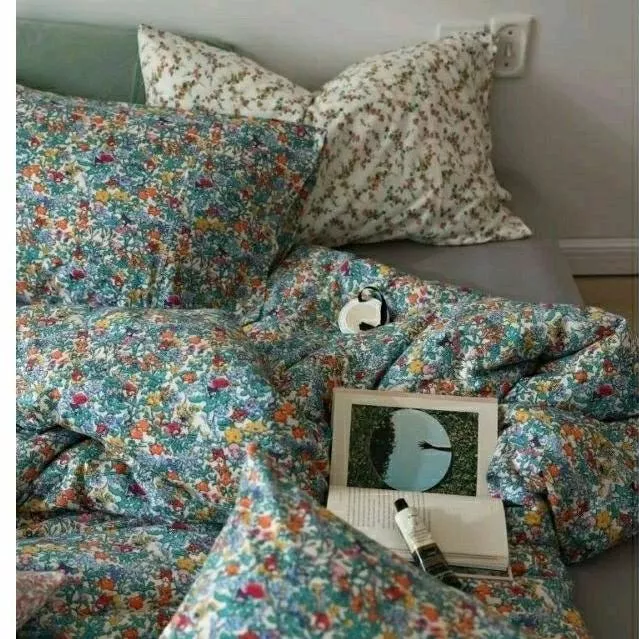 ✦愛美家✦ins韓風針織棉四件套裸睡柔軟純棉天竺棉被套床包枕頭套款全棉床品