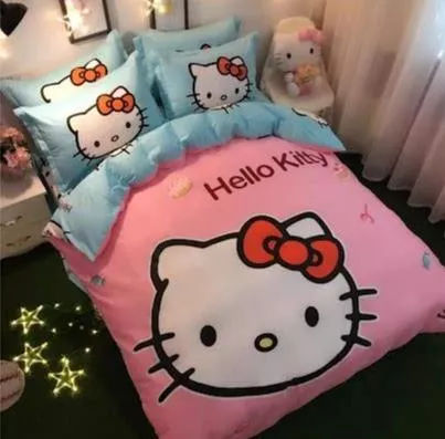 ✦愛美家✦現貨150*200汽車加預購卡通纯棉四件套全棉粉紅豹床包KT兒童被套佩佩豬旺旺隊床包學生床品