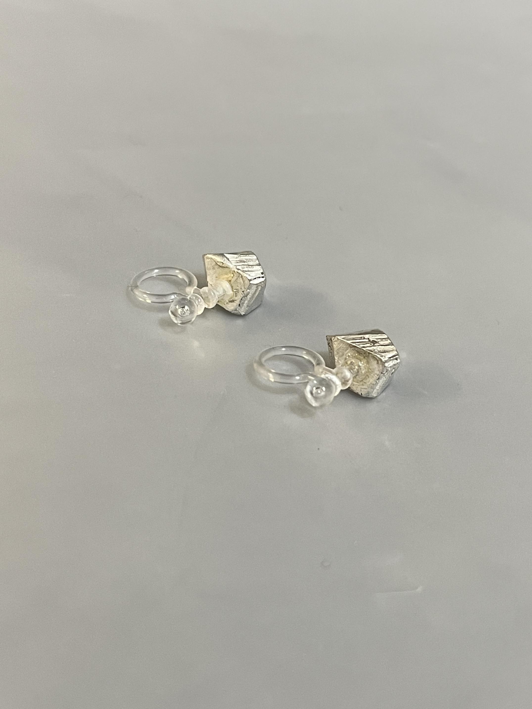 Iceberg earrings 冰石純銀耳環