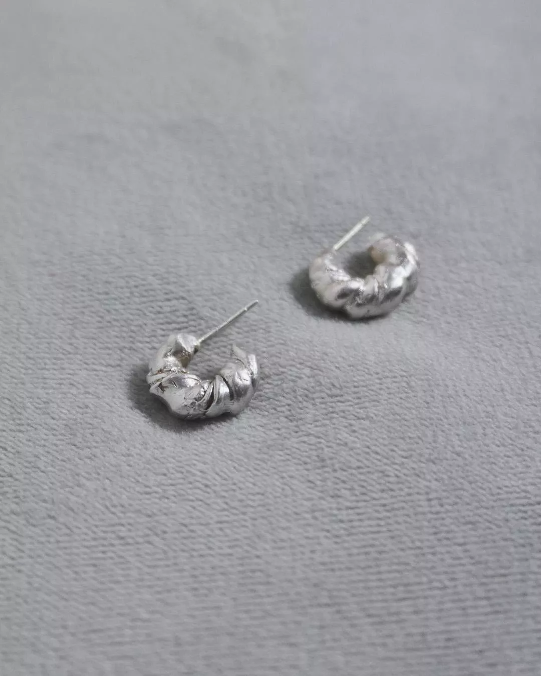 Spiral Trace Silver Stud Earrings