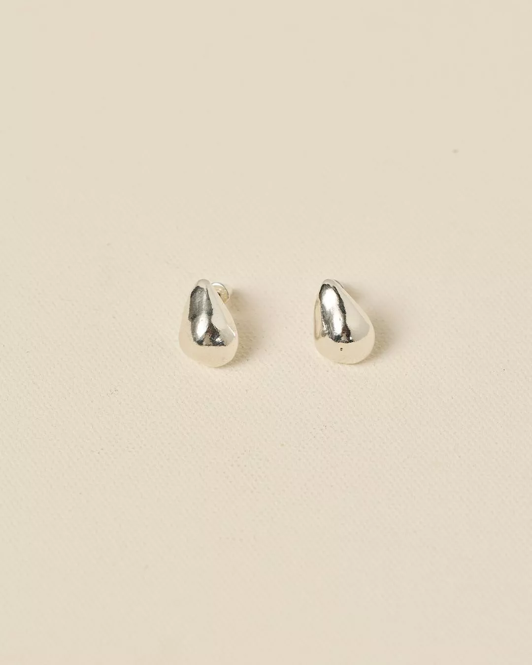 Melt Drop Silver Stud Earrings