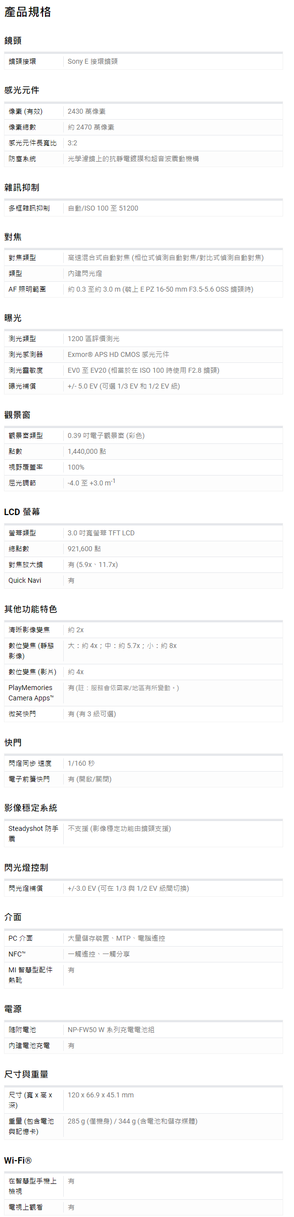 Sony α6000L (ILCE-6000/SELP1650) 公司貨 無卡分期