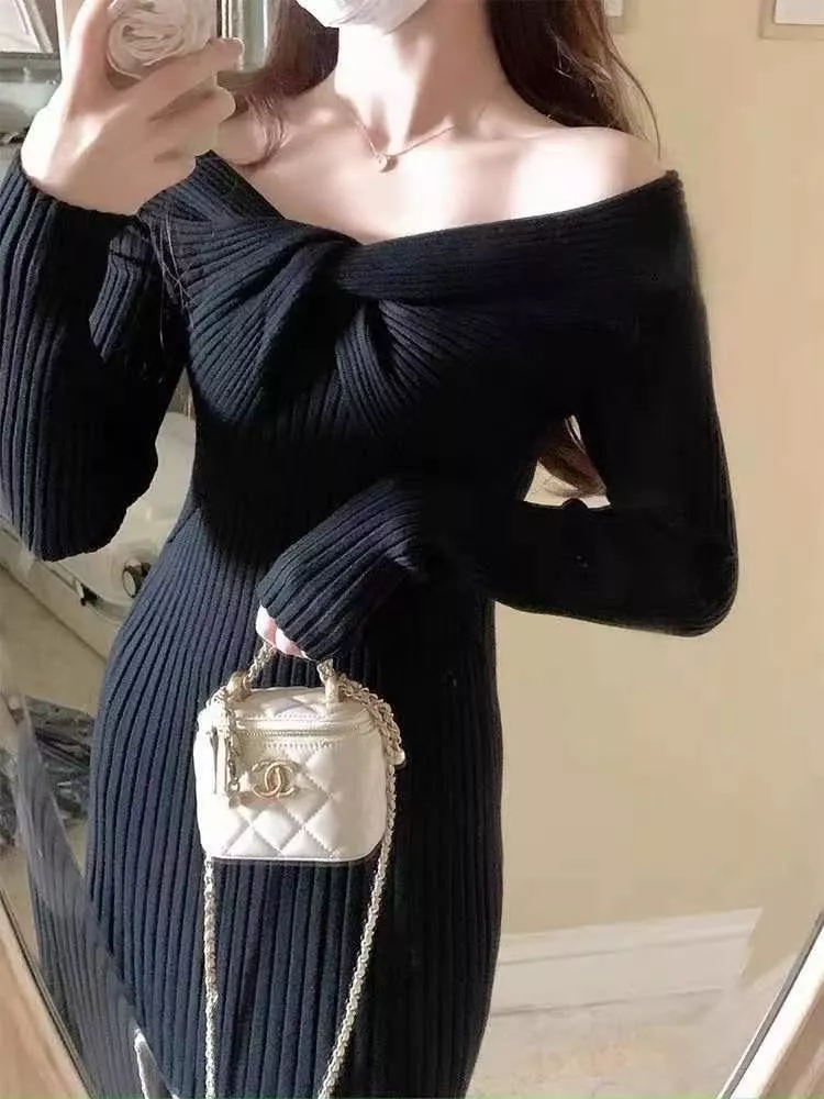 小性感扭結繆絲女神洋裝