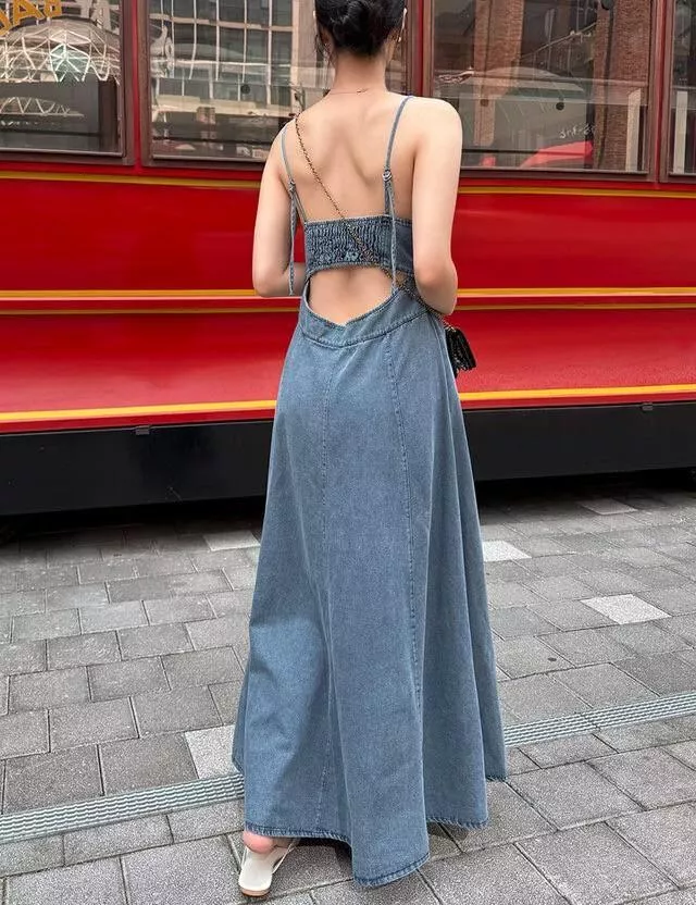 🌶️🔥性感美背丹寧洋裝