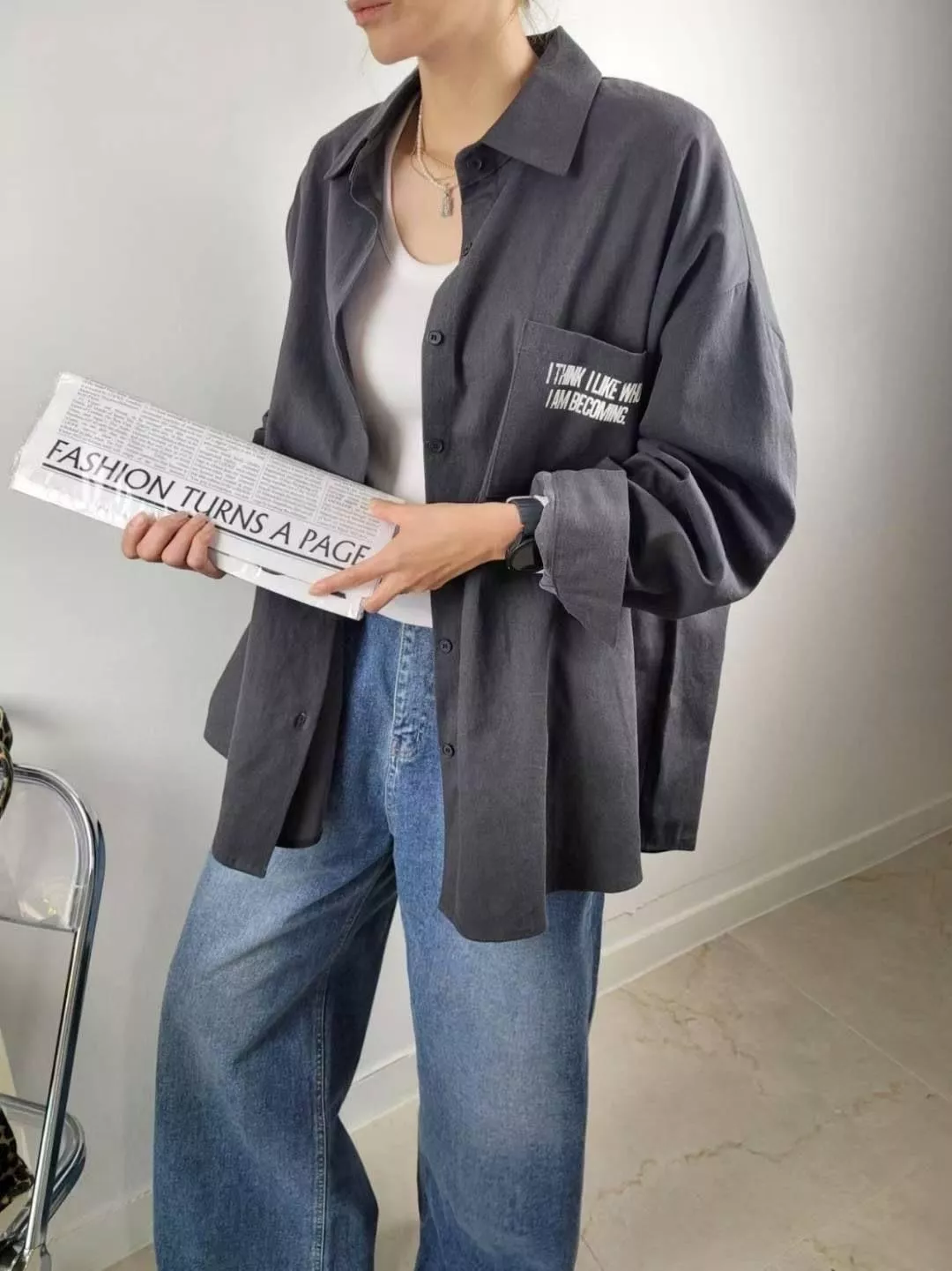 🔥Oversize字母襯衫