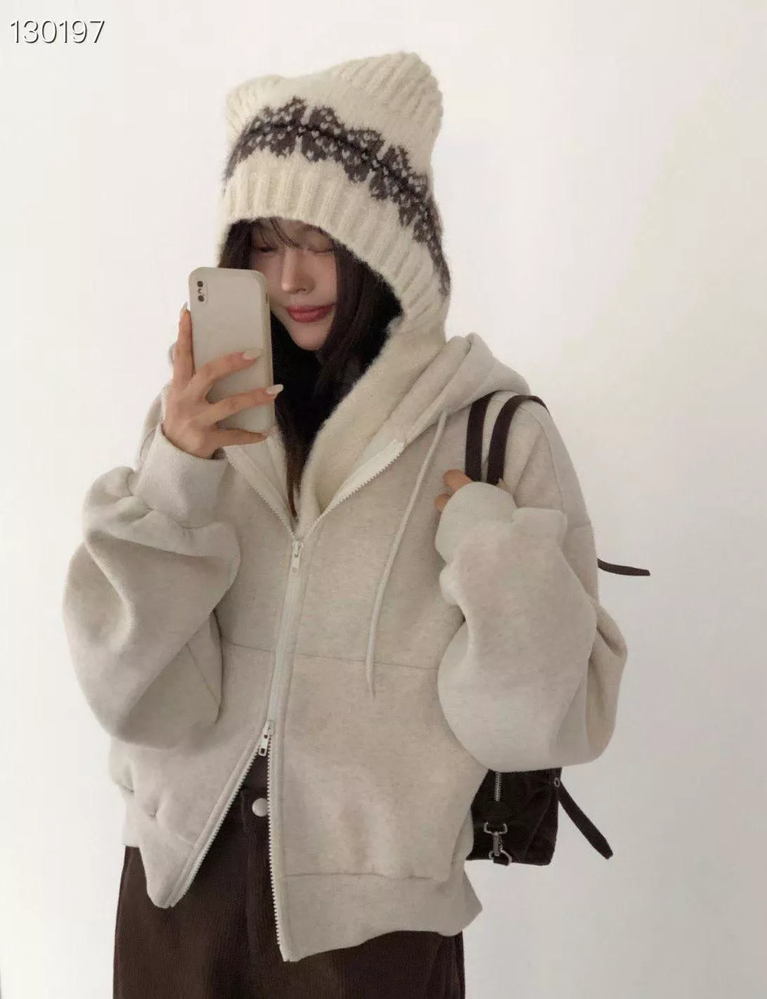 針織長耳造型帽