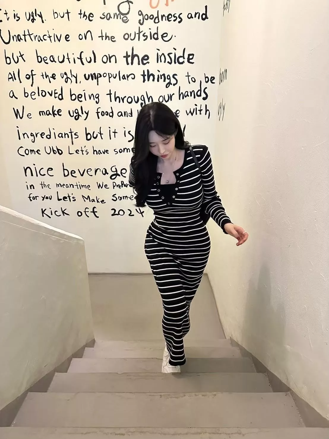 顯瘦針織曲線洋裝