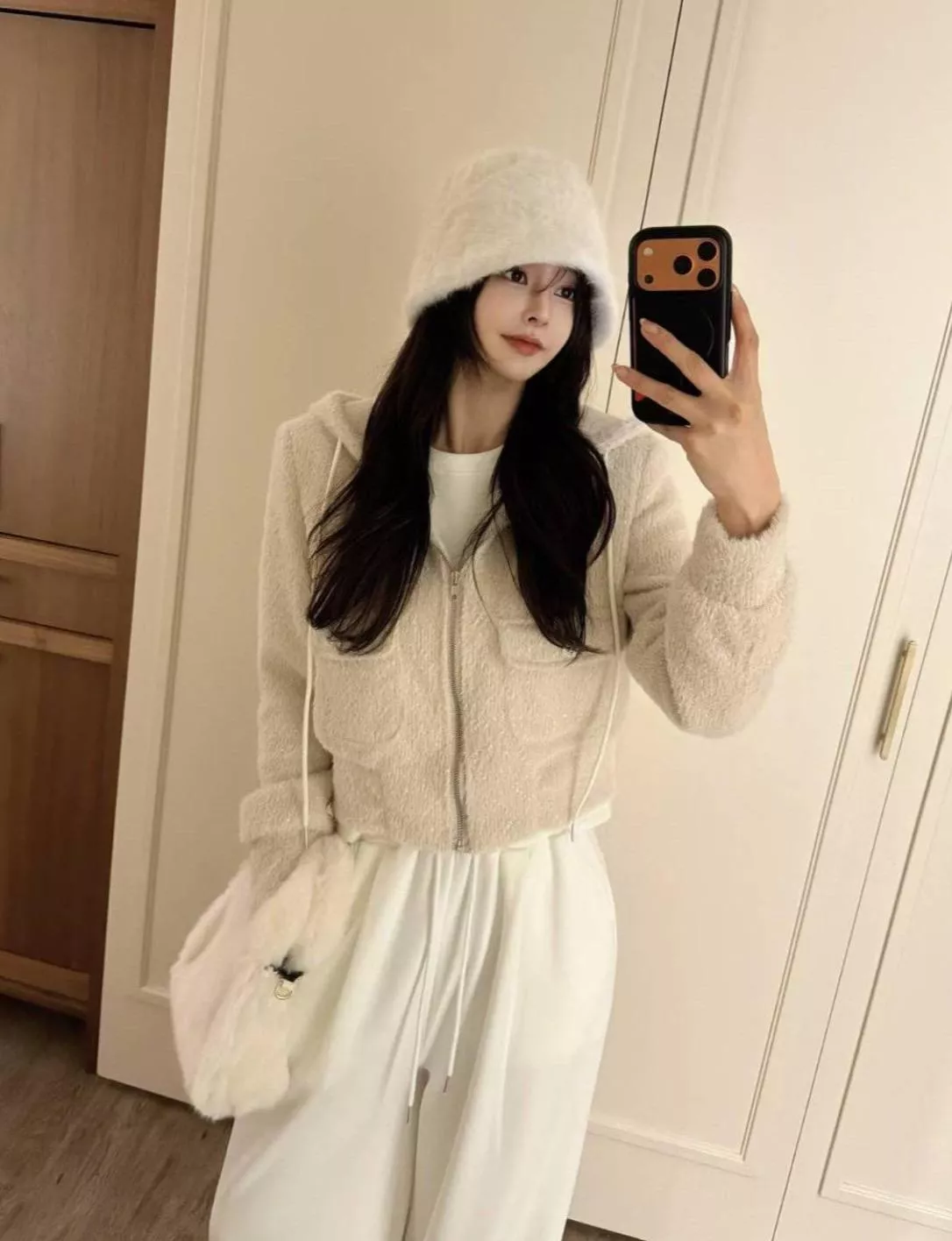 奢華毛呢連帽質感外套