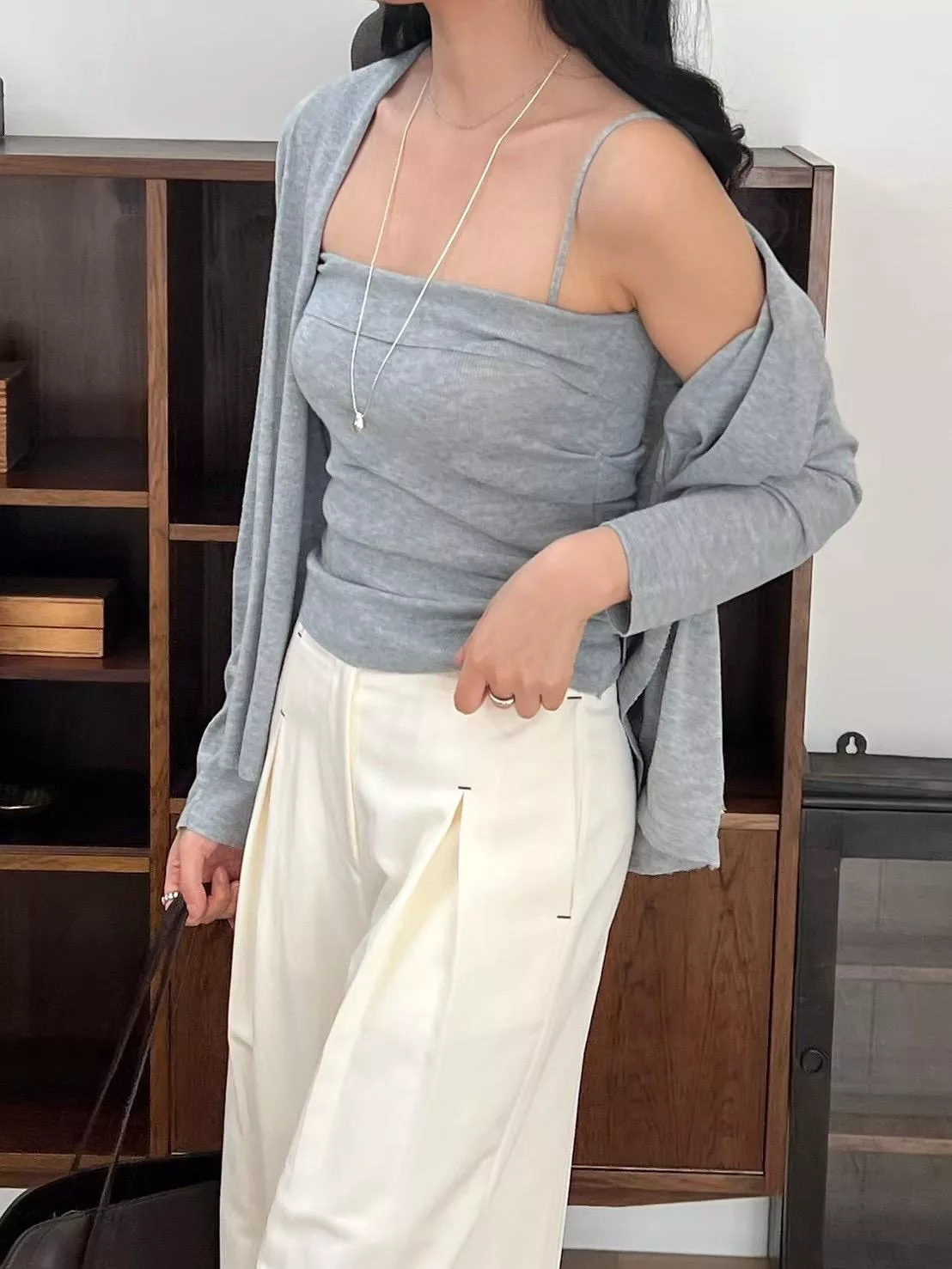 氣質優雅上衣set 細肩背心 小罩衫