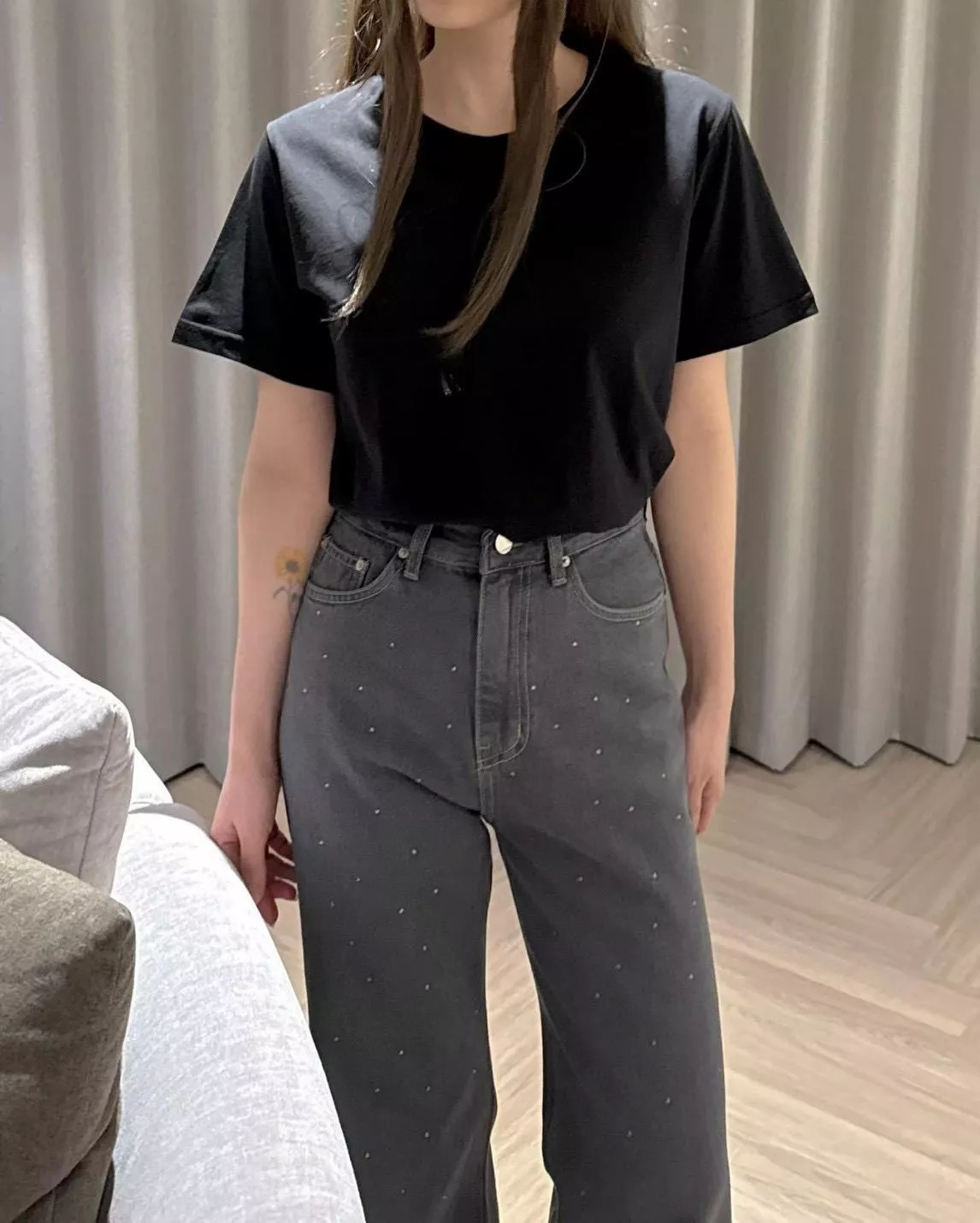 水鑽直筒牛仔褲『價格另外詢問』