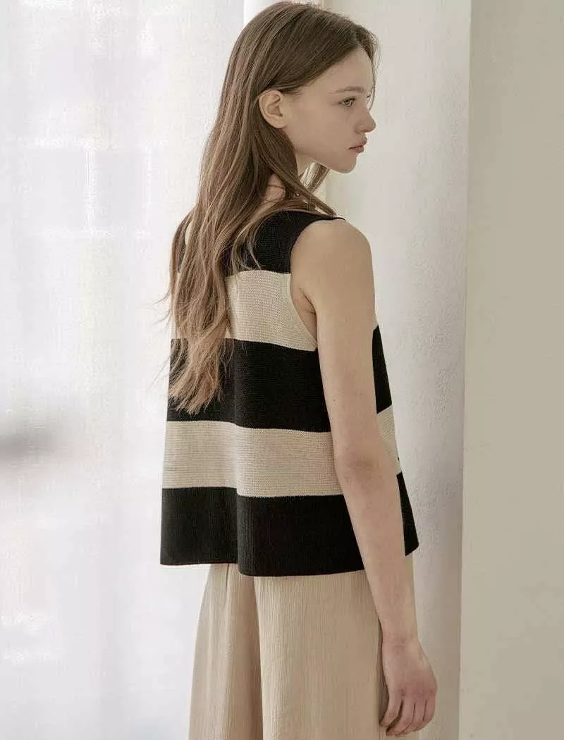 棉麻針織背心