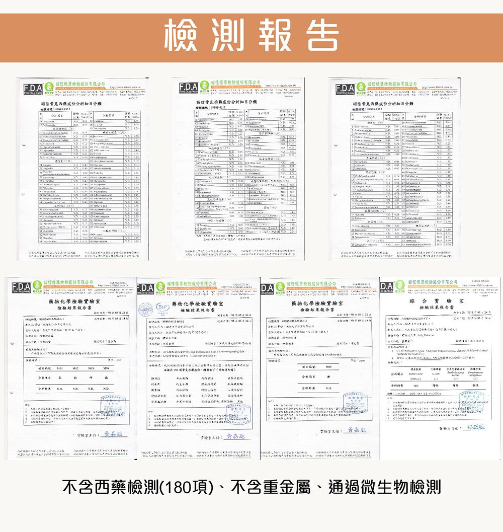 躍動活力霜通過第三方檢測，不含西藥、重金屬、通過微生物檢測，可安心使用。子宮肌瘤、乳癌、婦科疾病患者需詢問醫師並酌量使用。