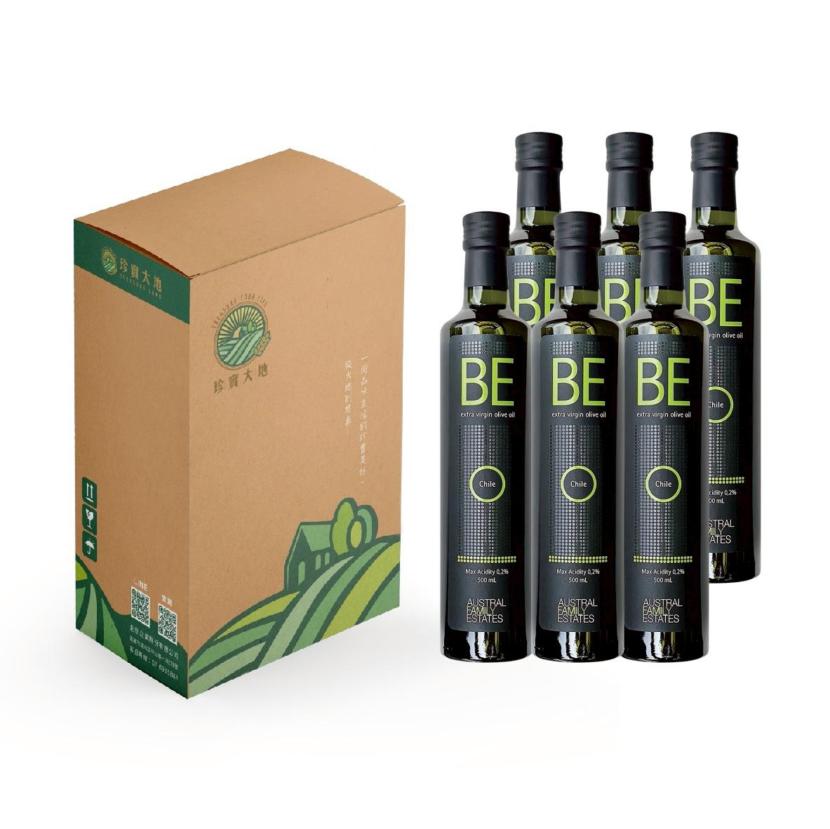 BE 碧｜特級初榨冷壓橄欖油 500ml X6 智利原裝進口 箱購橄欖油 清真認證 第一道冷壓初榨 橄欖油