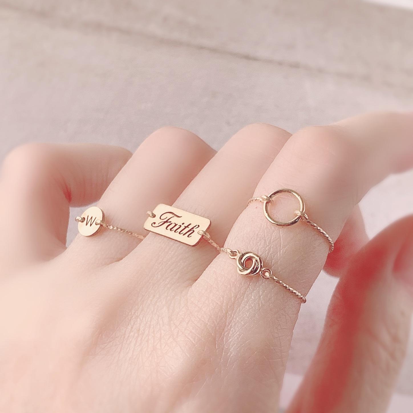 14KGF  小玫瑰極細線戒