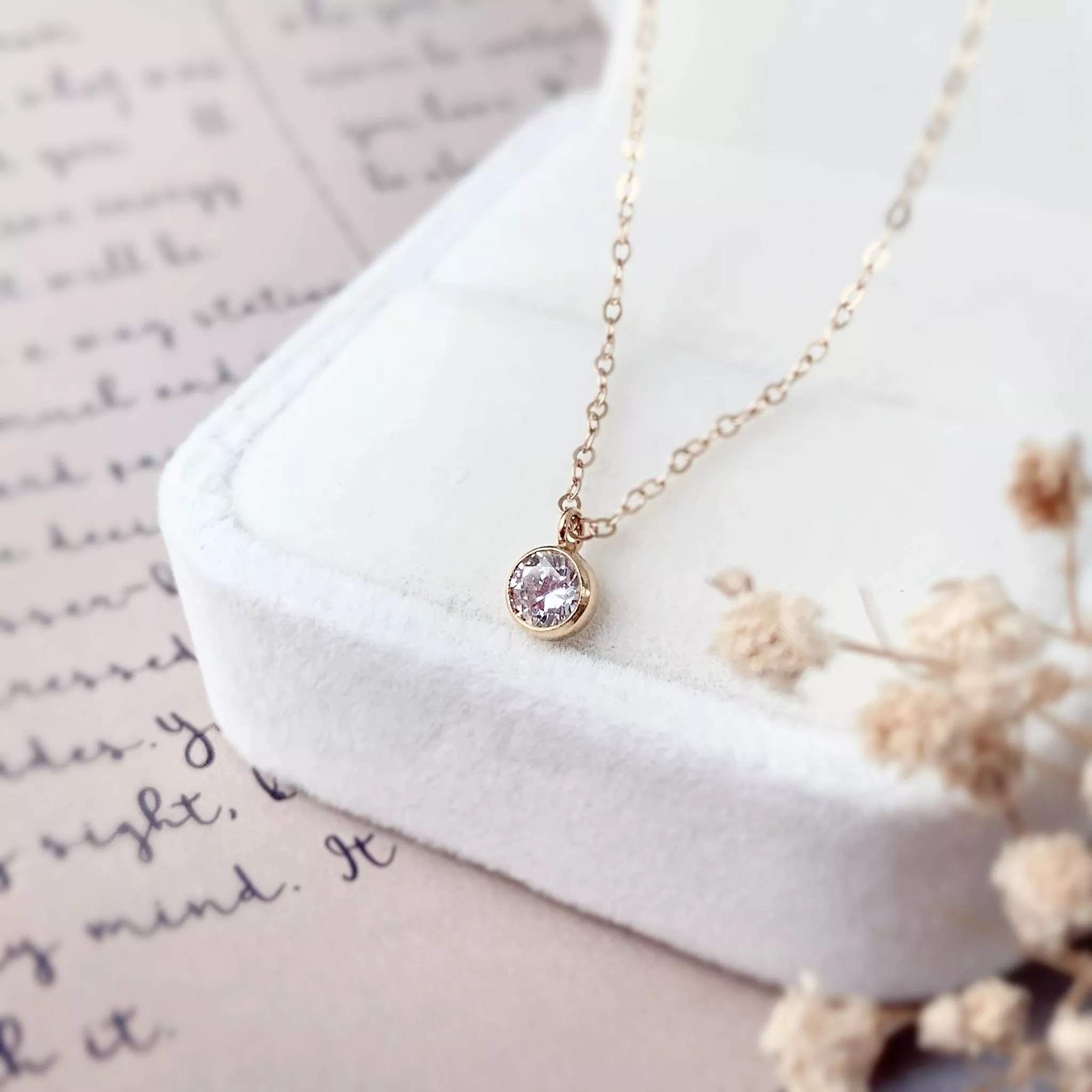 14KGF 淡金色 ❘ 性感單鑽 鎖骨鏈 (可選色)