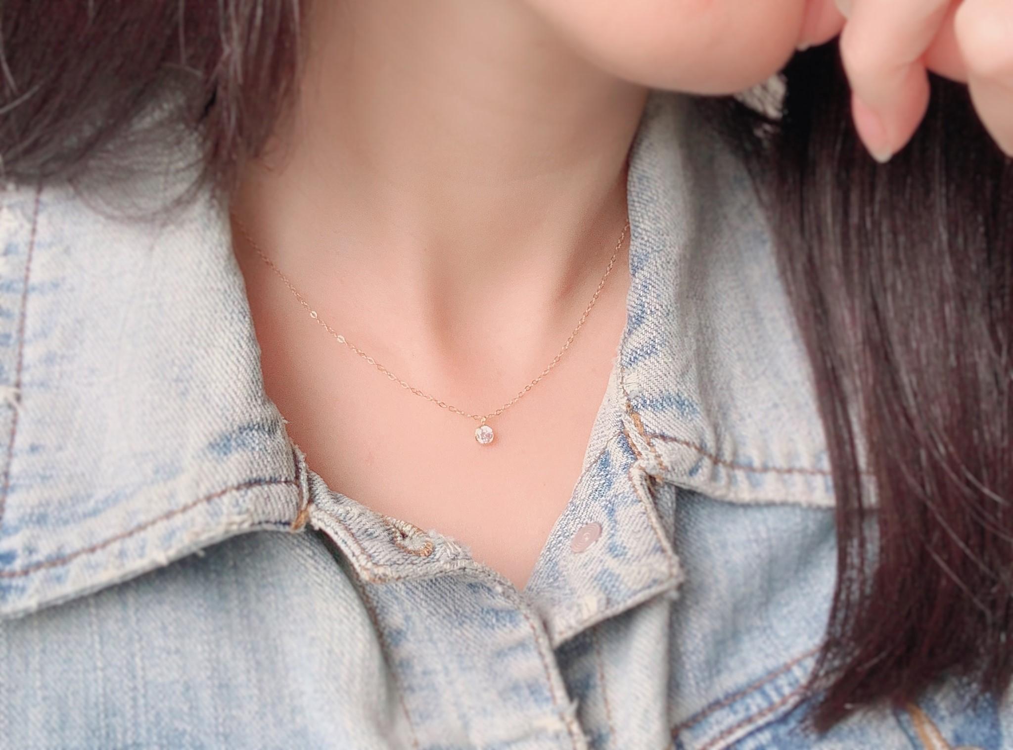 ♡ 14KGF ❘ 性感單鑽鎖骨鏈