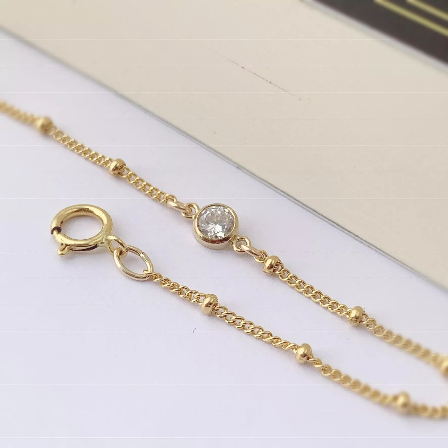 14KGF ❘ 小金豆單鑽手鏈