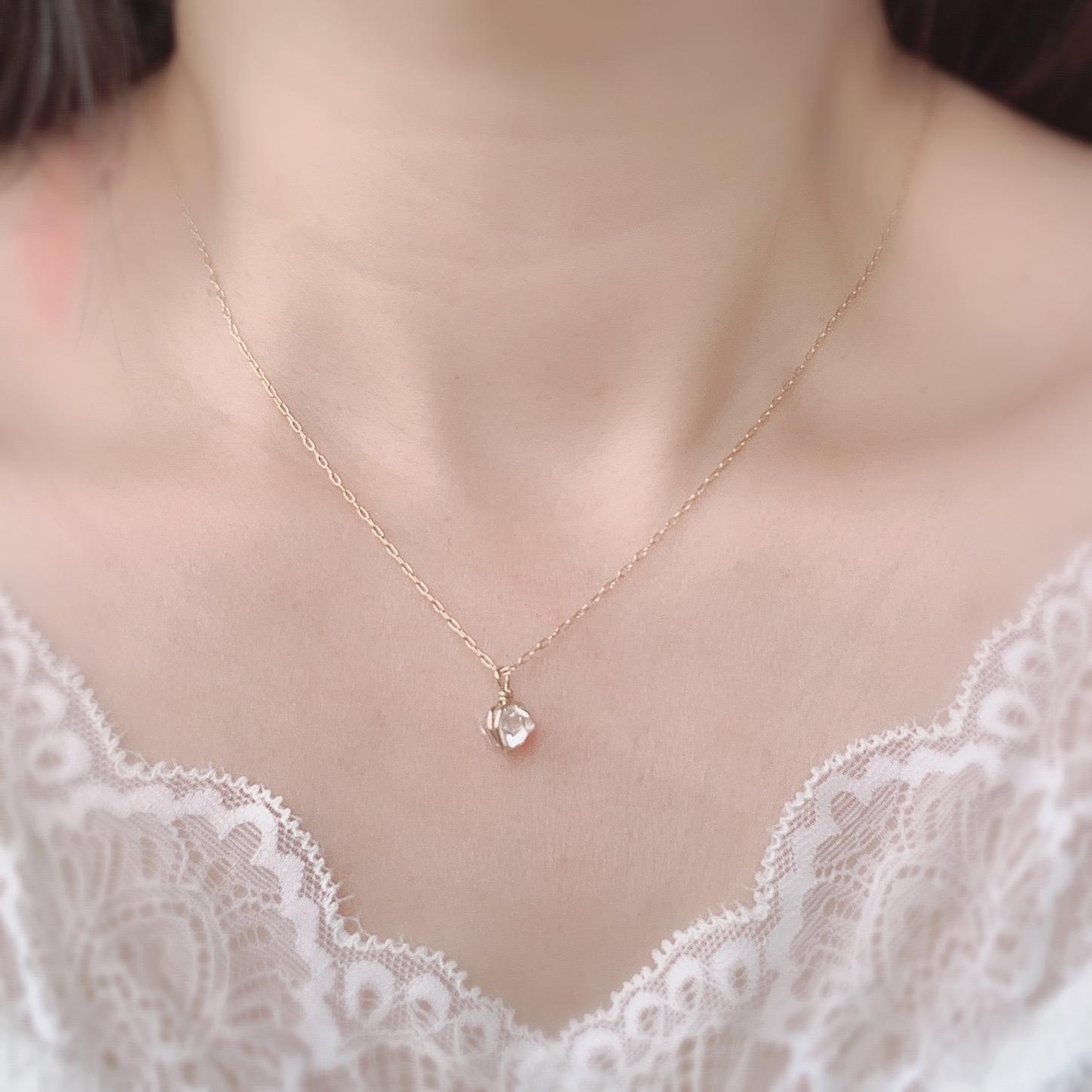 14KGF ❘ 水晶鑽石赫基蒙項鏈