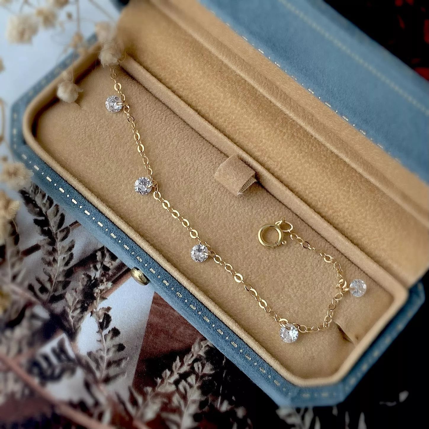 14KGF ❘ 裸鑽小雪球手鏈