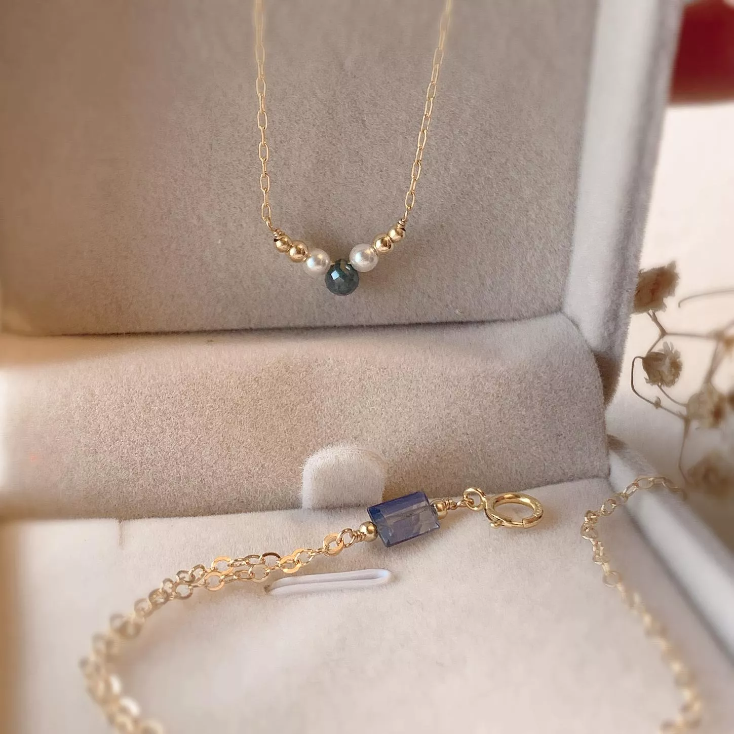 14KGF 淡金色 ❘ 藍鑽原礦項鍊