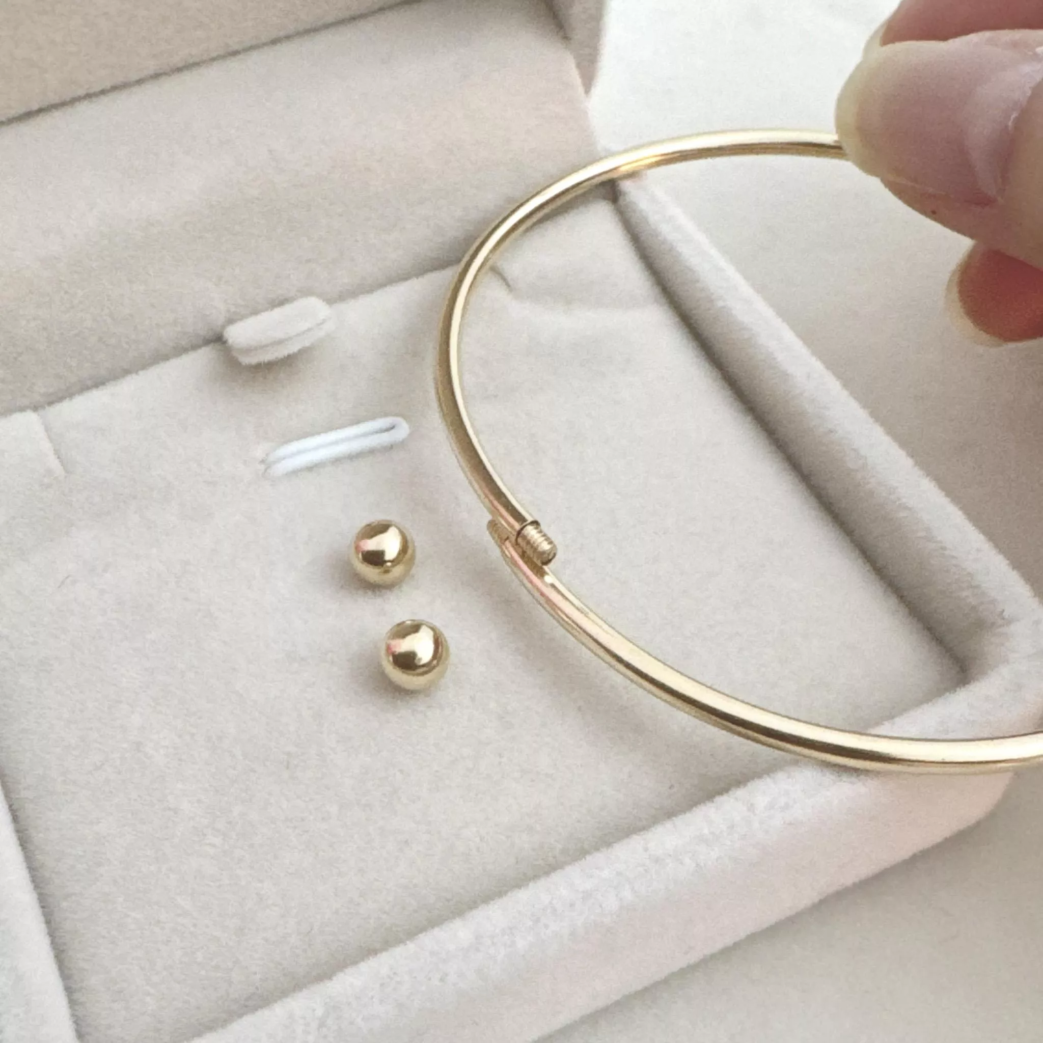 14KGF 淡金色 ❘ 轉珠手鐲/可拆卸裝吊墜