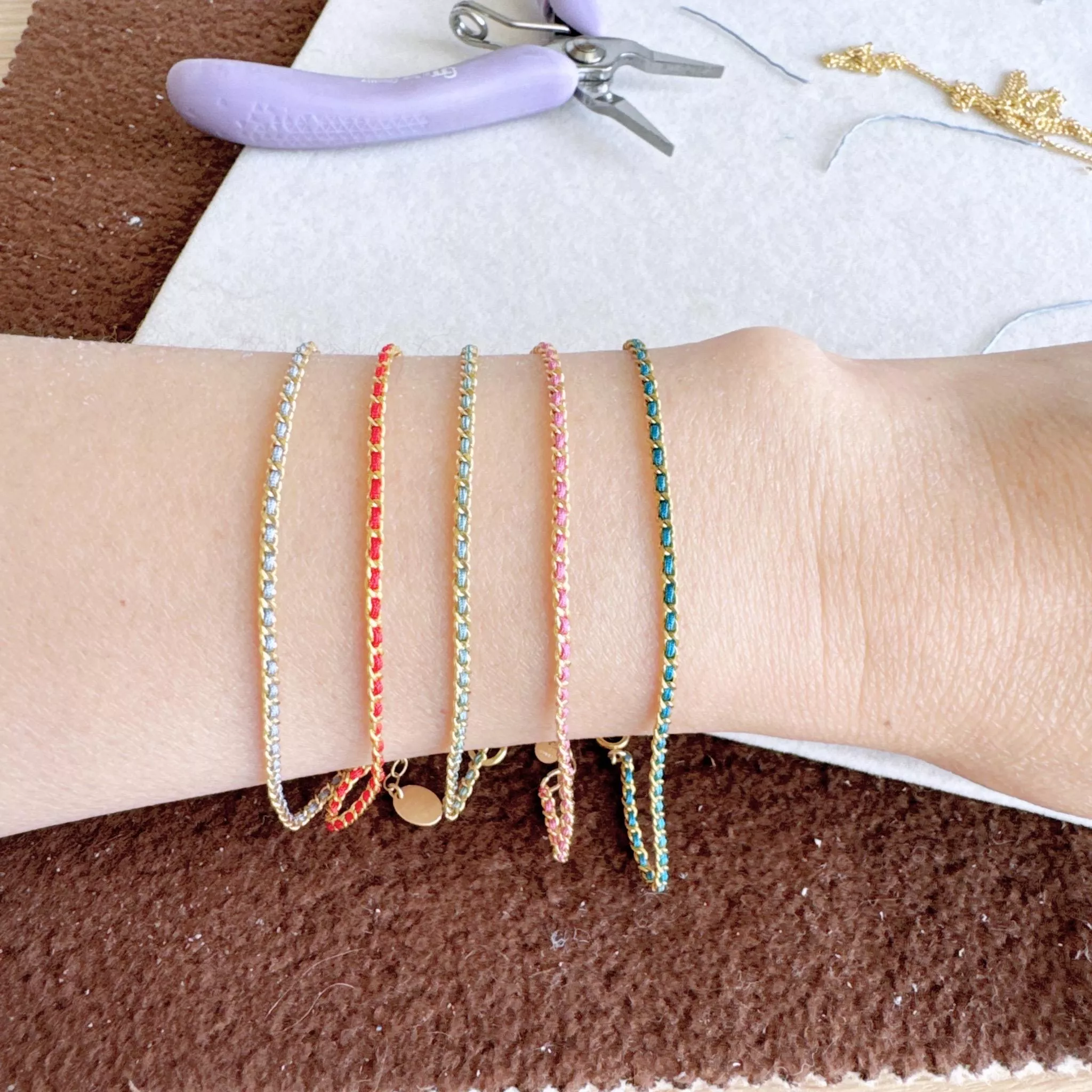 14KGF ❘ 小紅繩編織手鍊-38色可選/活動: 買二條就送二個愛心零錢包