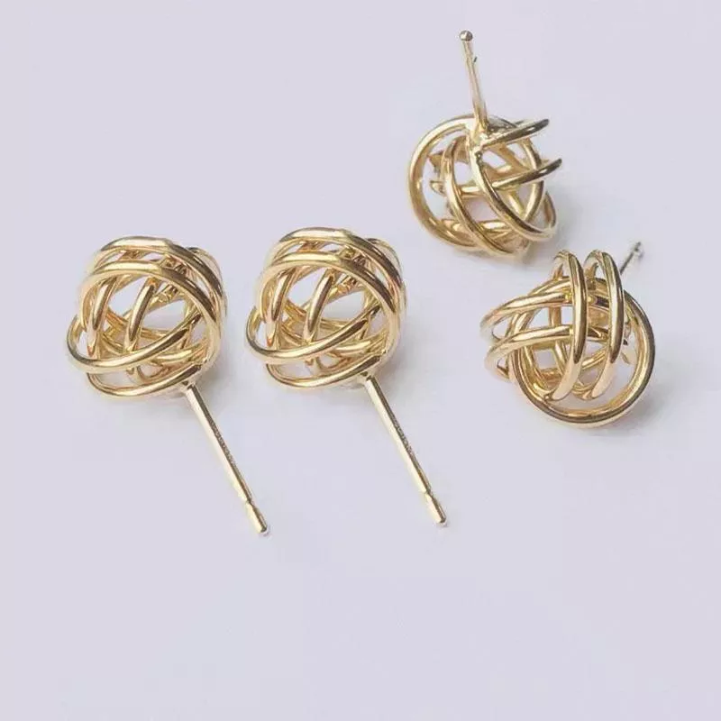 14KGF ❘ 編織繞線繩結 耳針