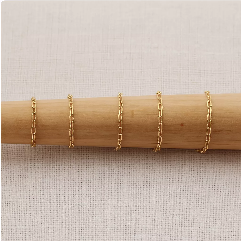 14KGF ❘ 壓紋素圈細光 線戒