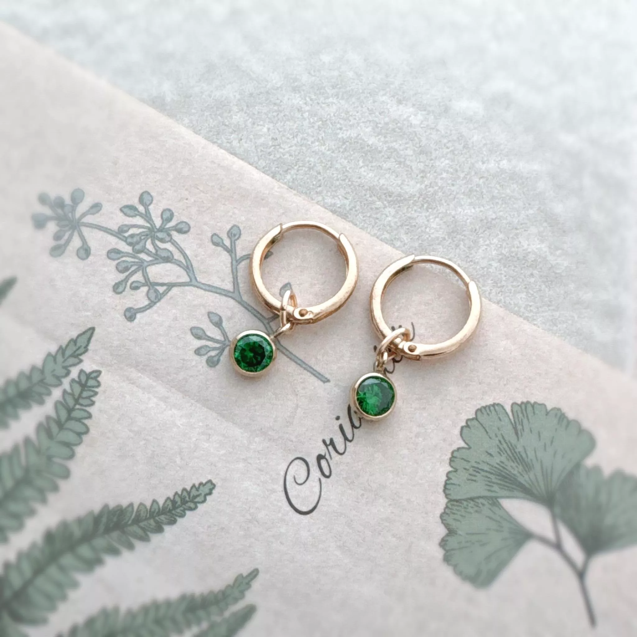 14KGF 淡金色 ❘ 法式 可拆鋯石 耳扣 / 客製鋯石顏色