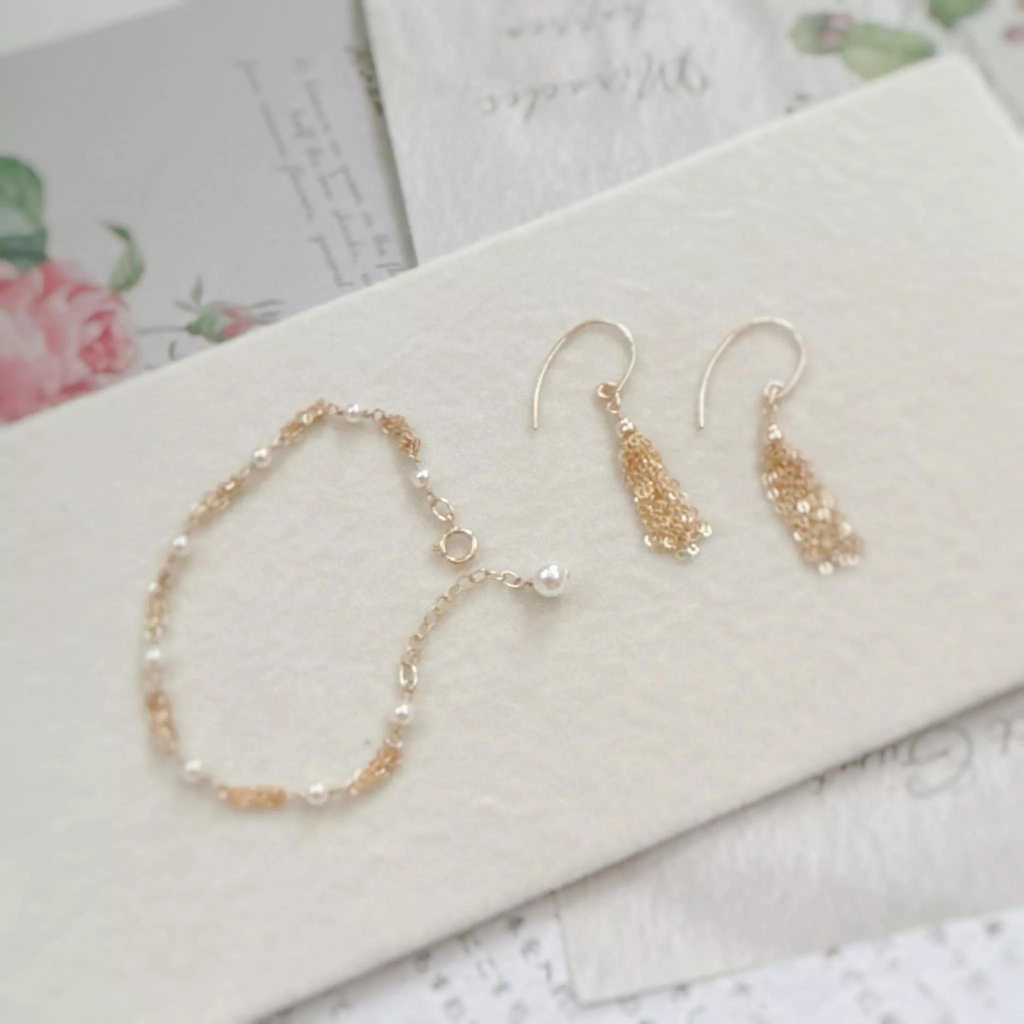 14KGF ❘ Lueur微光 流蘇手鍊、耳環