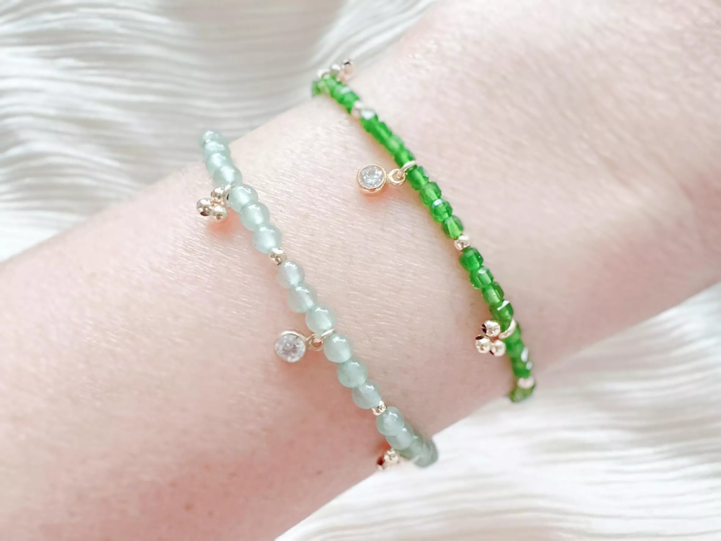 14KGF ❘ 【春嵐 × 森語】天然石手鏈彈性手鍊