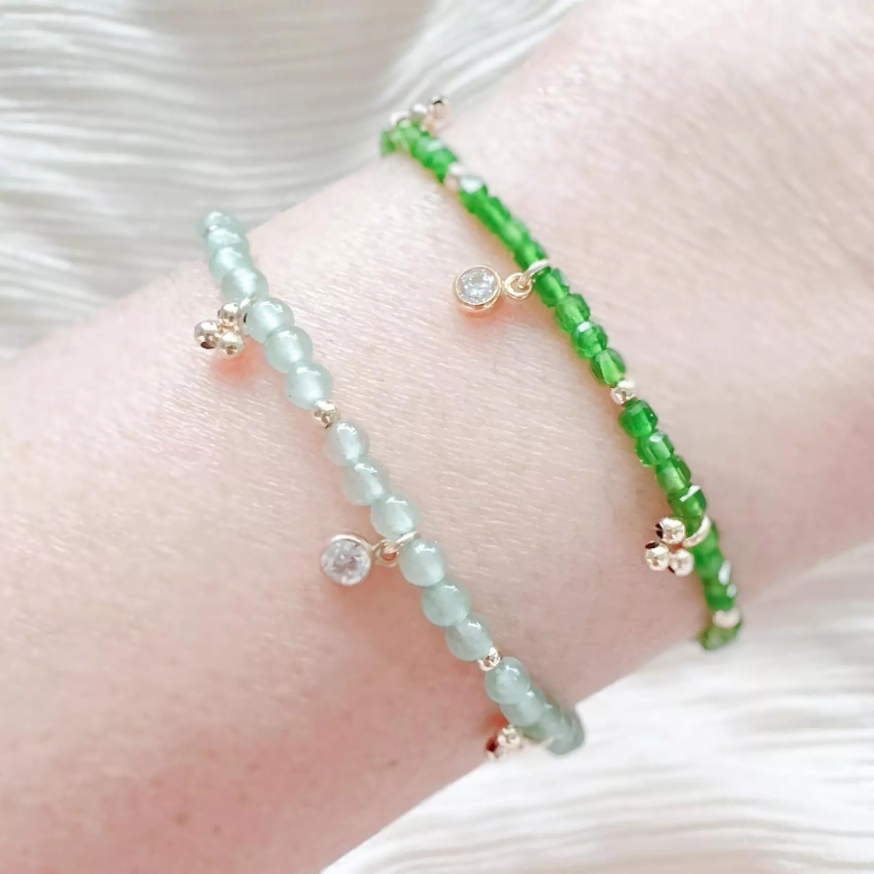 14KGF ❘ 【春嵐 × 森語】天然石手鏈彈性手鍊