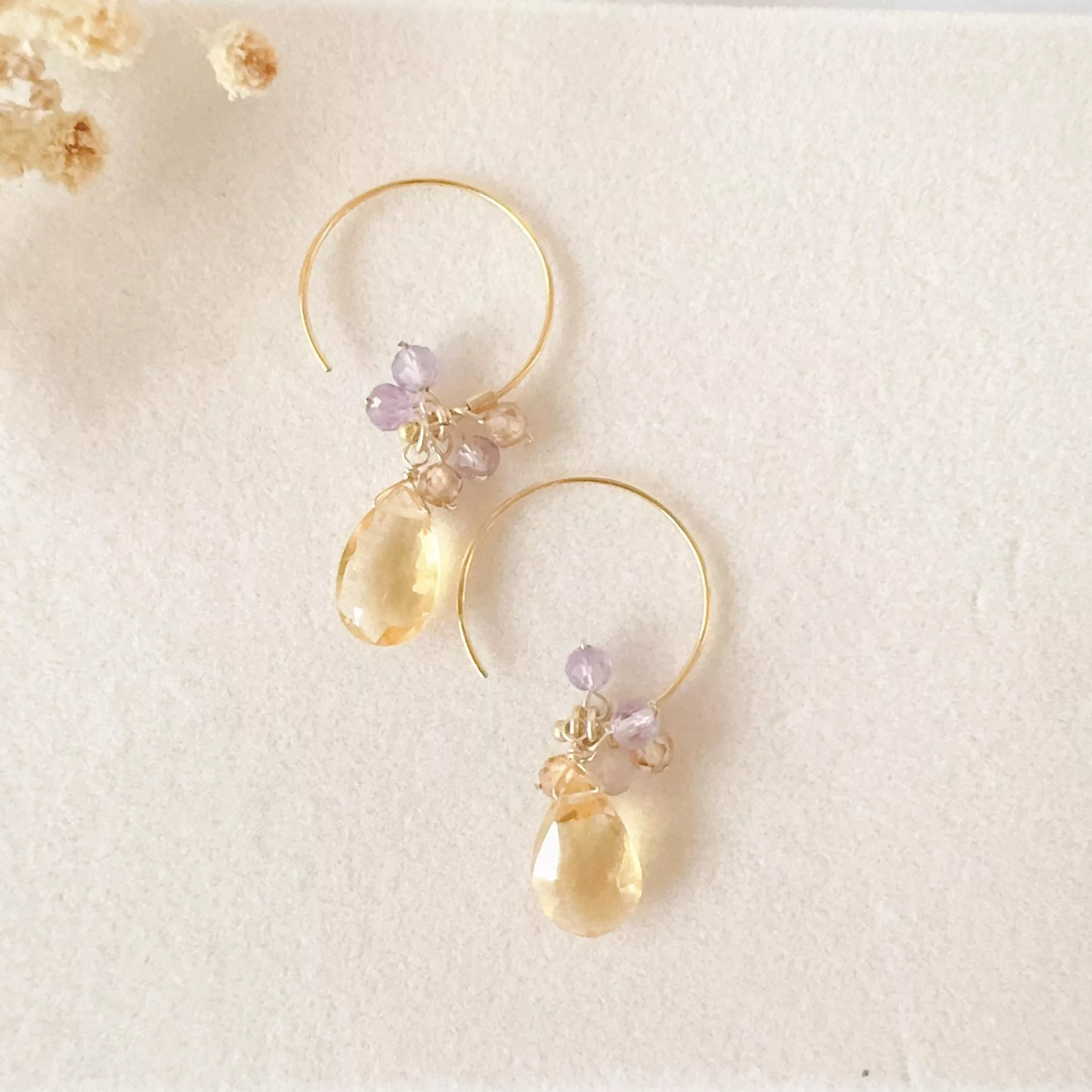 14KGF ❘ 微光橙粉耳環-1 /31止