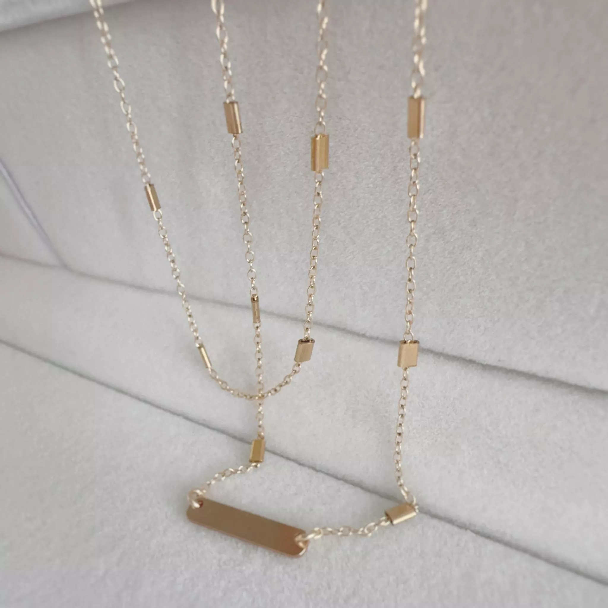 14KGF  ❘ 純粹留白一字滿天星項鍊