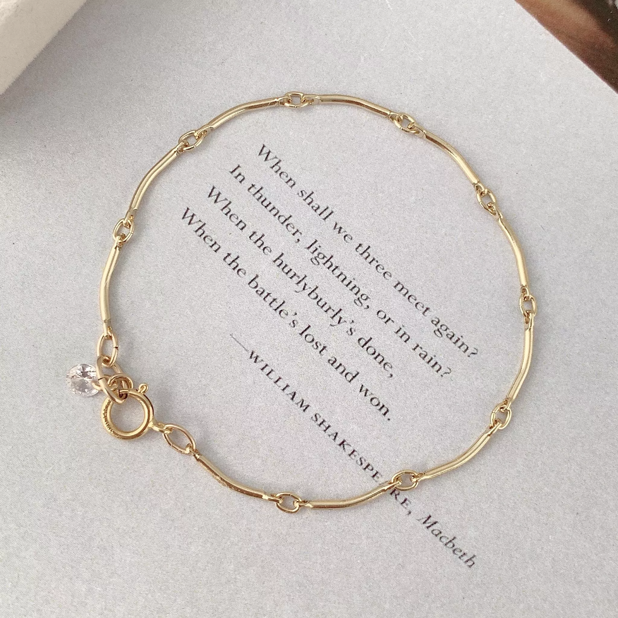 14KGF  ❘ LUMEN微笑彎曲手鍊 /手圍客製