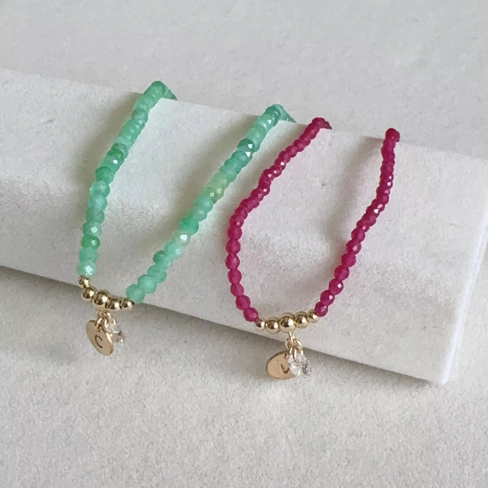 14KGF ❘ 紅寶石・祖母綠 ✦ 訂製手圍雙入組