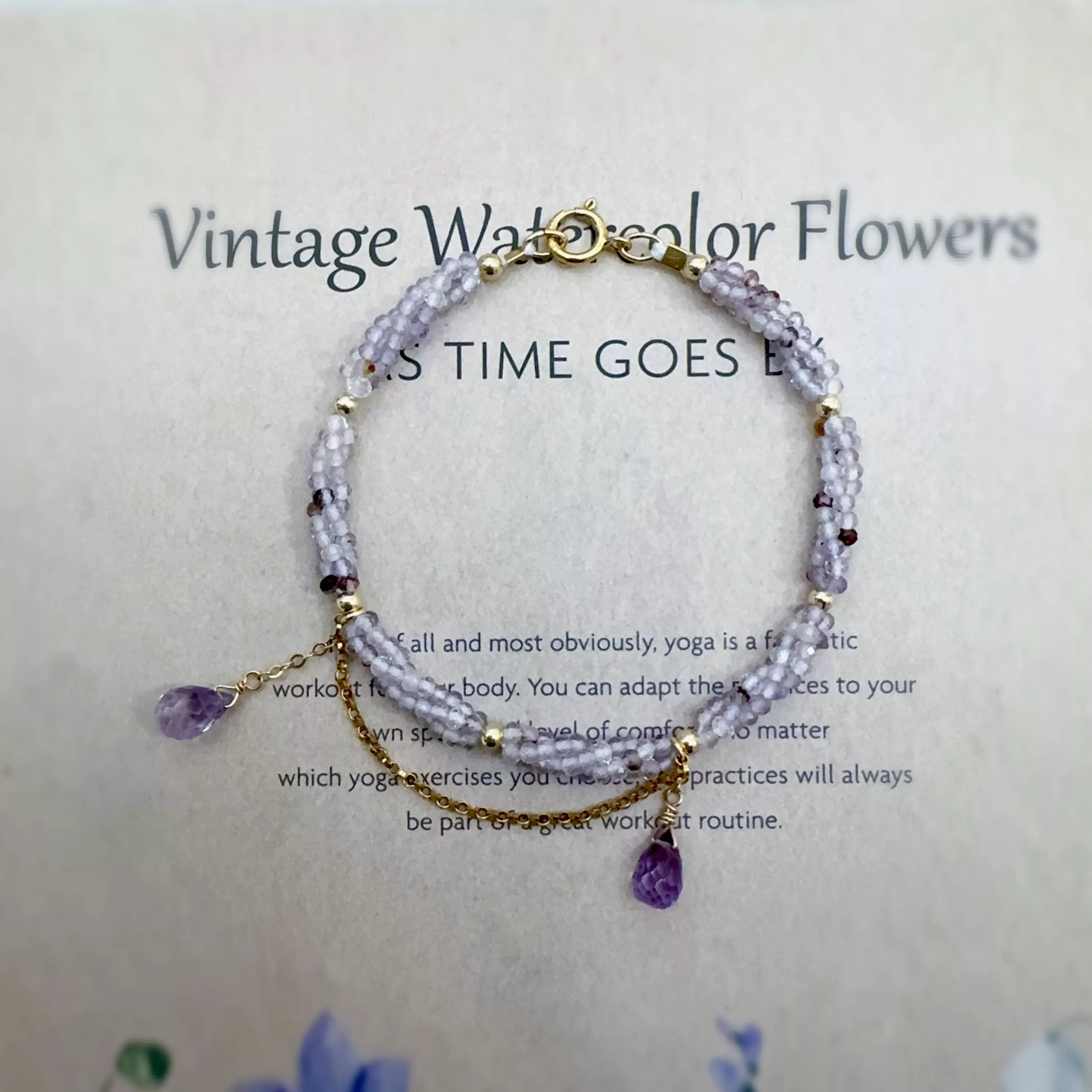 14KGF ❘ 紫光輕語｜紫超七手鏈 with 紫水晶墜飾